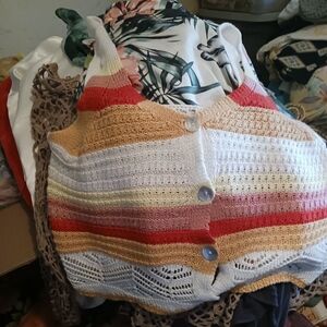 Colorful Striped Crochet Top Jodie & Joy Size 1x